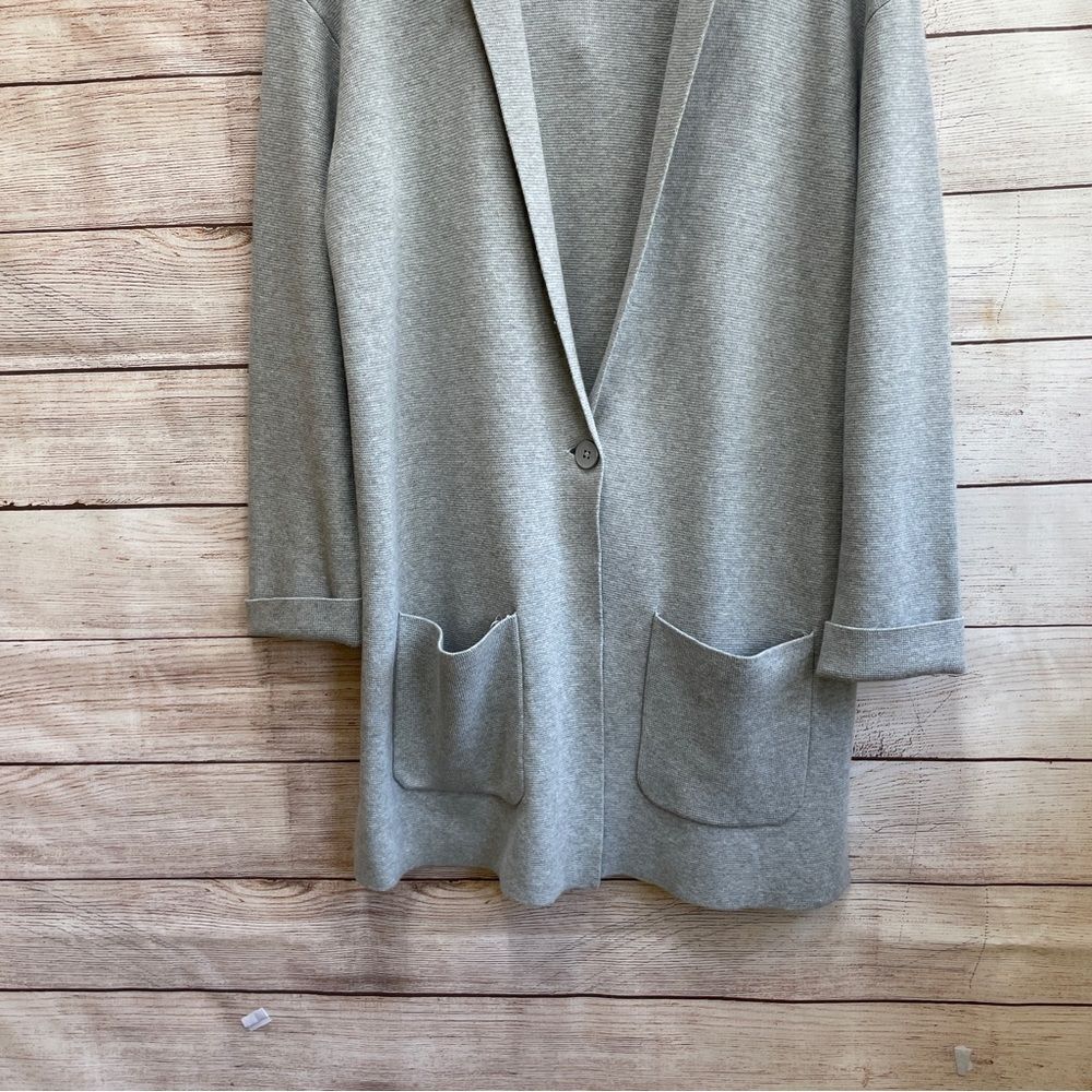 TALBOTS LONG LINE COTTON SWEATER IN‎ GRAY - Picture 3 of 8
